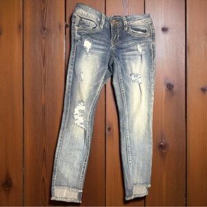 Dollhouse Charley Distressed, Cropped, Cigarette Jeans Size: 0